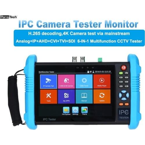 IP Camera Tester 9800 Plus 7inch H.265 4K 8MP TVI CVI AHD SDI CVBS IPC CCTV Monitor with cable tracer/TDR/Multimeter HDMI in/out
