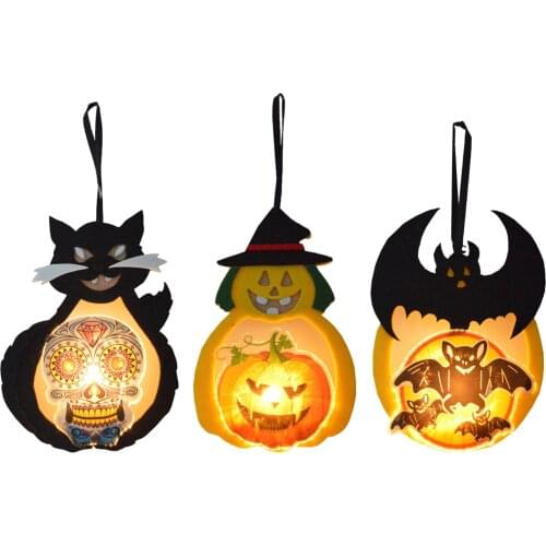 Halloween Decoration Led Light Vintage Castle Pumpkin Ghost Hanging LED Lantern Lamp Halloween Party Home Decoration favorable