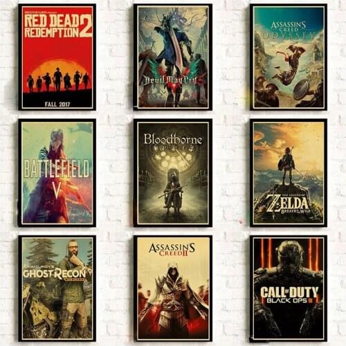 Classic Game Retro Poster Vinatge Wall Decoration Good Quality Printed Wall Painting Home Room Art Wall kraft Game Posters