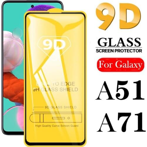 9D Full Glue Protective Case Glass For Samsung Galaxy A71 A51 5G Smartphone Screen Protector Film For galaxy a 51 71 verre durci