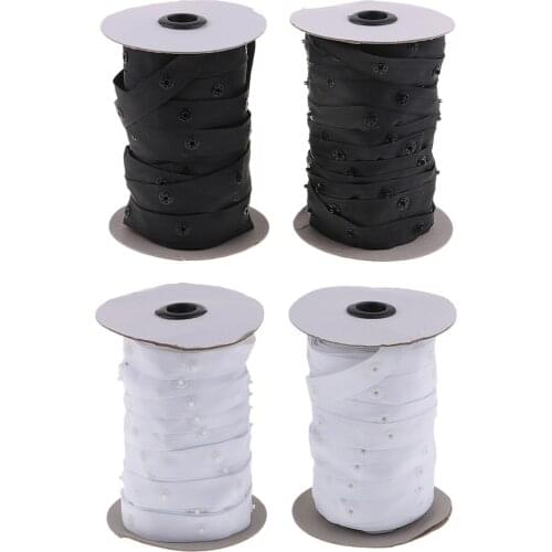 2 Roll Sewing Snap Tape Round Button Fastener Zipper Replacement for Baby Cloth