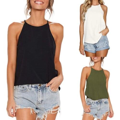 Women Tank Top Woman Halter Top Plus Size Summer Sexy O Neck Sleeveless Tops Vest Female 2021 OL Shirt Tops Women