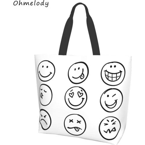 Classic Designer Smile Face New Beach Tote Bag Women Summer Large Capacity Shoulder Bag Handbag Shopping Bags Travelling Totes