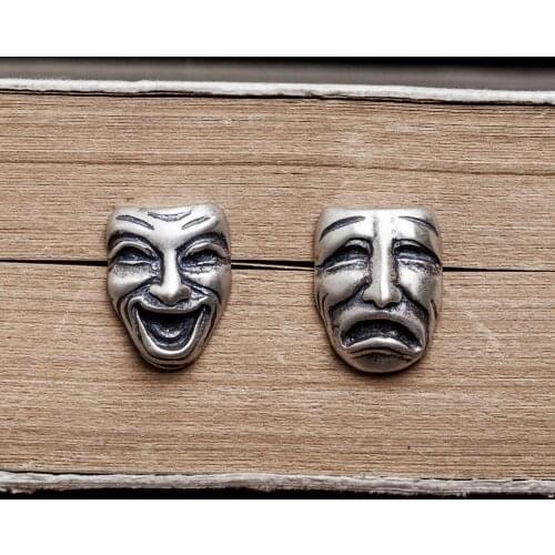 925 Sterling Silver Cry Smile Face Stud Earrings Women Punk Earrings Vintage Party Wedding Jewelry Gifts for Girls Women Jewelry