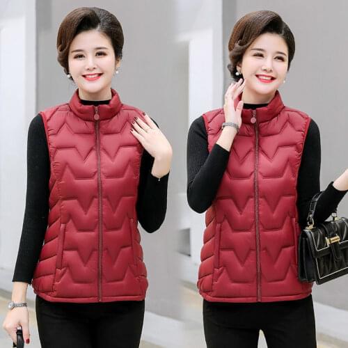 Woman Jacket Vest down Cotton Vest Womens Short Light Autumn and Winter Tree Cotton Bread Cotton Vest Jacket Chaleco Mujer