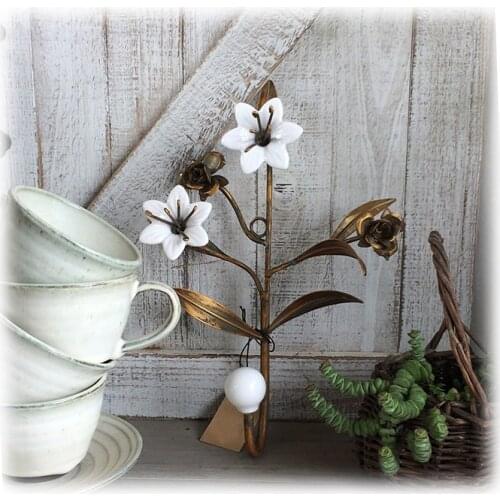 Gold handcrafted retro vintage ceramic metal decorative wall hook