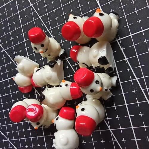 1pcs/lot resin solid Christmas snowman cartoon 19mm fairy garden gnome moss terrarium decor crafts bonsai home DIY