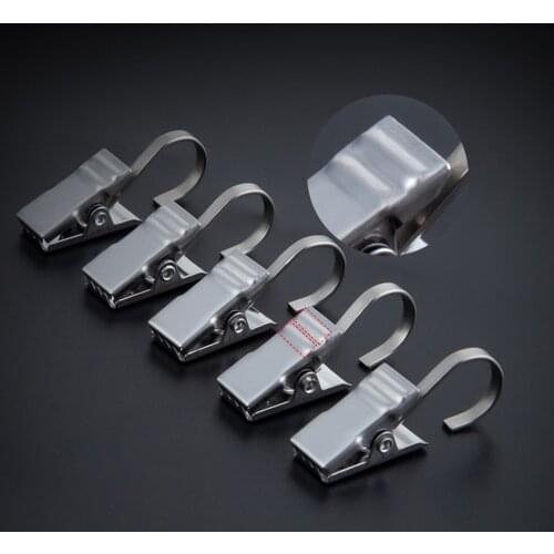 20 pieces/set of stainless steel window shower curtain hook clip not curtain clip curtain ring home tool decoration accessories