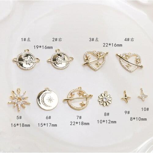 Zircon globe stars and flowers color pendant diy handmade jewelry necklace bracelet earrings accessories materials