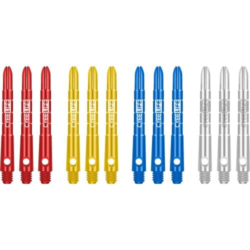 CyeeLife Aluminium Dart Shafts,Fat Strong Items Accessories kit,Sliver/Blue/Gold/Red