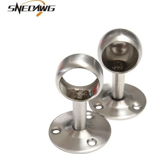 2pcs 304Stainless Steel Flange Bracket 19/22/25mm Pipe Bracket Hange Clothes Rod Seat Closet Rod Flange Pipe Flange Bracket