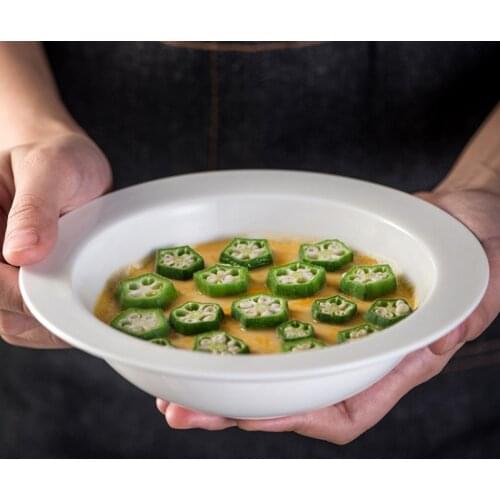 Nordic Round Ceramic Bowls Household Dinner Soup Bowl Creative Simple Pasta Plates Solid Tableware Eco Friendly Products