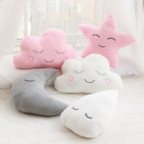 1pcs Kawaii soft Plush Smiley Face Bow Cloud pillow Cotton Stuffed Back Cushion Seat Cushion Kids and GirlsChristmas gifts