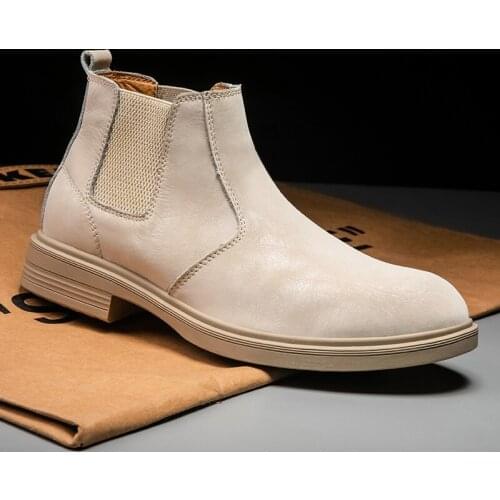 Men Shoes High Quality Warm Fur Men Boots Casual Suede Leather Footwear New High Top Outdoor Shoes Classic Chelsea Fashion Shoes