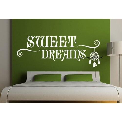 Sweet dreams Wall Stickers Home Decor Living Room Romantic Sticker Bedroom Decoration Wall Decal Quote Self-Adhesive Vinyl LA168