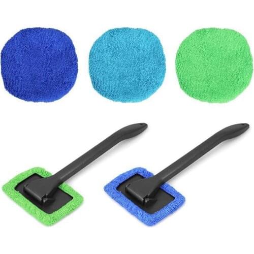 Microfiber Auto Window Cleaner Long Handle Car Wash Brush Rag Windshield Glass Wiper Car Cleaning Brush Detailing Care