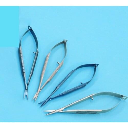 Ophthalmic instruments microscopic instrument capsule shear membrane 12.5cm microscopic scissors straight tip curved angular sha