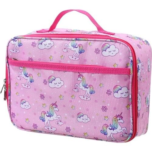 Lovely Portable Unicorn Lunch Bag Insulated Thermal Food Bag for Girl Kids Lunchbox Picnic Supplies Insulated Cooler Bags