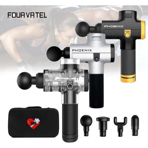 Phoenix A2 Muscle Massage Gun Percussion Deep Tissue Massager Therapy Gun Exercising Muscle Pain ReliefMassager 4 Heads With Bag