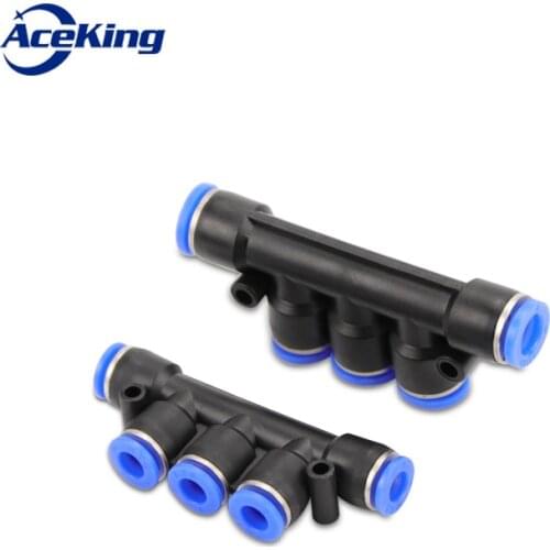 Pneumatic Connector PK Hose Push-in 5-port Equal Diameter Fast Tracheal Connector 5-way Single-Touch 8 mm 10 mm 4 mm 12 mm OD