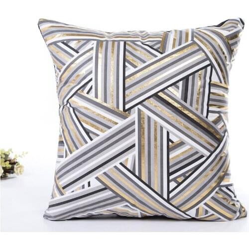 Stripe Hot Stamping gold mattress coverings geometry polyester printed bohemian Life house Pillows cover decoration
