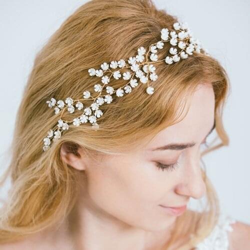 Bridal Wedding Headband Small Flower Hairband Pure Fairy Wedding Hair Accessories for Girls