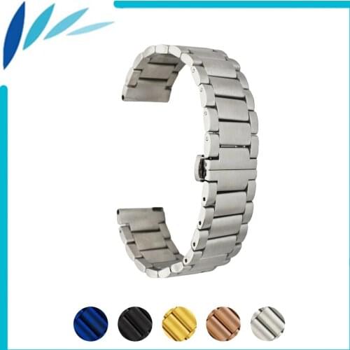 Stainless Steel Watch Band 16mm 20mm 22mm for Movado Butterfly Buckle Strap Quick Release Wrist Belt Bracelet Black Gold Silver