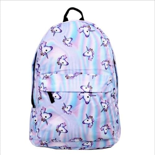 Cartoon Figure Printing Polyester Backpack Fashion Waterproof Teen Girls School Bag Travel Mochila Solid Laptop Computer Bags