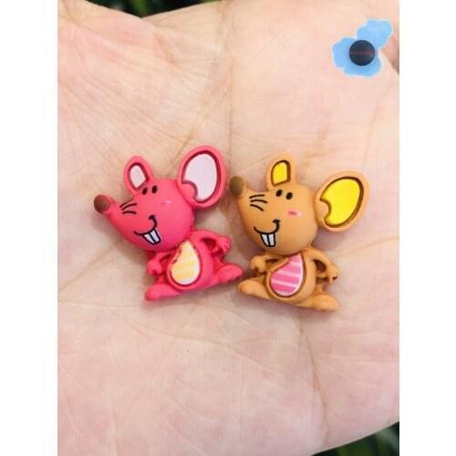 1pcs Cartoon Mouse Cute Shoes Accessories Garden Resin Shoe Decorations Fit Croc Jibz Charm Backpack Kids Party Gifts