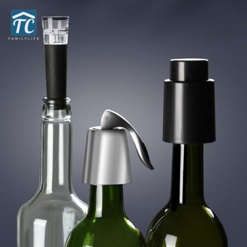Vacuuming Wine Stopper Stainless Steel Wine Cork Bottle Caps Storage Twist Cap Plug Evacuating Fresh Pump Sealer Bar Wine
