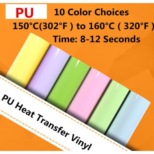 Sunice PU Heat Transfer Vinyl Iron On Vinyl for T Shirts Sports Clothing Other Garments & Fabrics,Easy Weed Cut & Press Vinyl