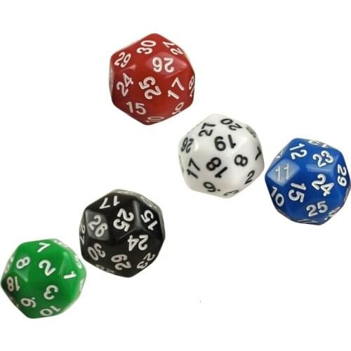 High-quality 10/20/50/100 Pcs Multifaceted Dice Set D30 Rounded Corners Polyhedron Digital Dice Games Dice Boardgame