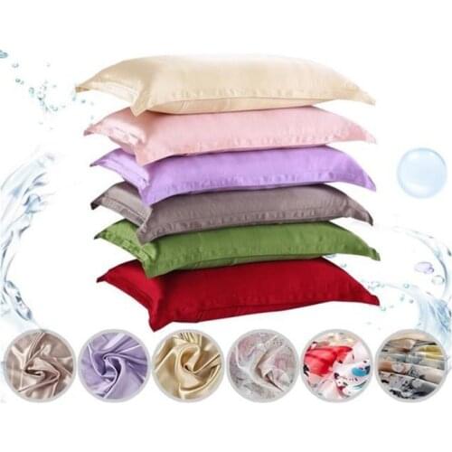 1pc Pure Emulation Silk Satin Pillowcase Single Pillow Cover Multicolor 48*74cm