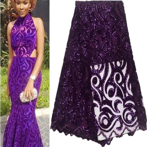 10 colors (5yards/pc) very soft African velvet net lace fabric latest French lace fabric with sequins for party dress FLP848