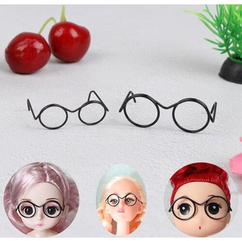 10Pcs Great Collection Fashion Round Frame Lensless Retro Doll Glasses For Doll