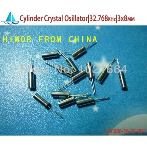 100pcs/lot)(Crystal|Cylinder) Cylinder Clock Crystal Oscillator 32.768KHz, 3x8MM,Passive Quartz Crystal Resonator, 32768