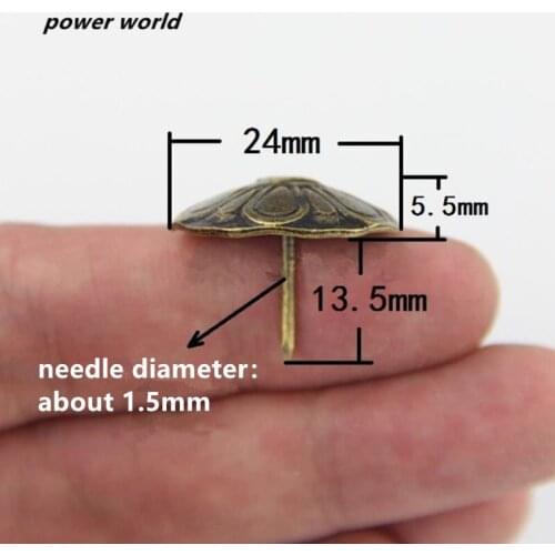 20pcs Antique soft and hard package decorative picture nail diameter 24 x 19mm Pushpin Doornail Flower
