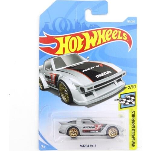 2019-167 Hot Wheels MAZDA RX-7 Mini Alloy Coupe 1/64 Metal Diecast Model Car Kids Toys Gift