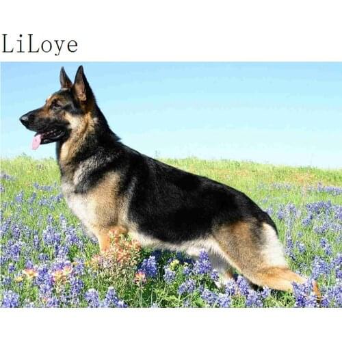 LI LOYE 5D diamond painting Flowers dog pattern DIY Rhinestone diamond embroidery cross stitch diamond mosaic picture Gift FZ458