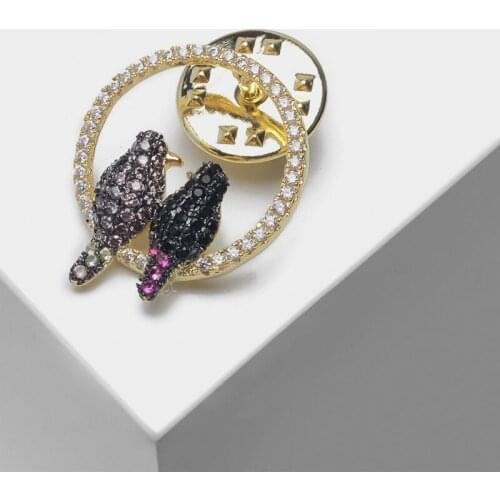 Amorita boutique Fashion bird pins flash animal brooches