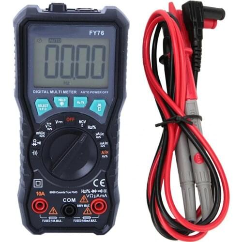 FY76 Automatic Range Digital Multimeter 0~600V AC DC True RMS Tester with LCD Display Supports VFC testing and NCV Testing