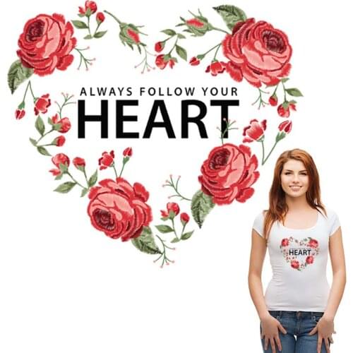 Flower Letter Patches Print On T-Shirt Washable Diy Accessory Clothes Decoration New Design Thermo Patch Girl Woman