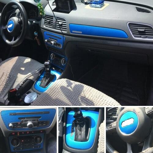 For Audi Q3 2013-2018 Interior Central Control Panel Door Handle 3D/5D Carbon Fiber Stickers Decals Car styling Accessorie