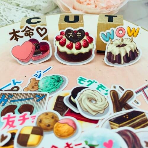 40pcs Cake dessertt Decorative Stickers Adhesive Stickers DIY Decoration Diary Japa Stationery Stickers Children Gift