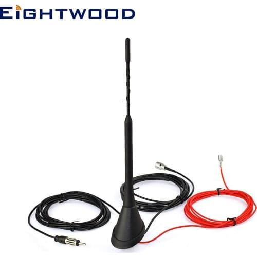 Eightwood Car DAB+ AM/FM Radio Amplified Aerial Roof Antenna FME Din 41585 Plug Male RF Connector for JVC Kenwood Blaupunkt