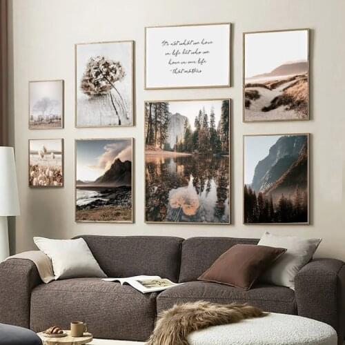 Mountains Rivers And Lakes Autumn Natural Landscape Decorative Canvas Painting Wall Art Picture Modern Poster Living Room Decor