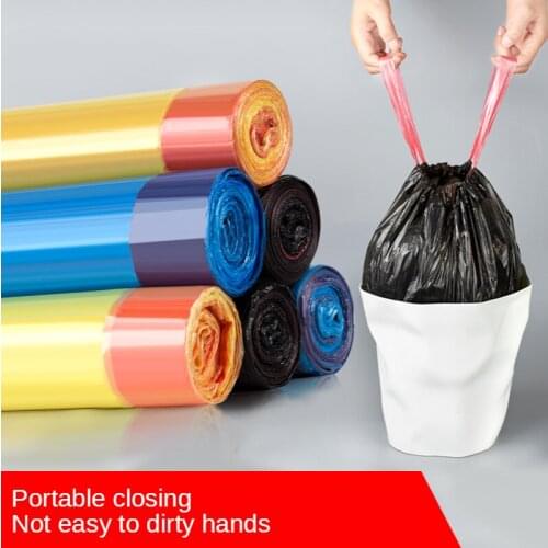 Garbage Bags Household Portable Vest Thickening Black Zhong Large Plastic Bag Drawstring Kitchen Disposable Shi Hui Zhuang