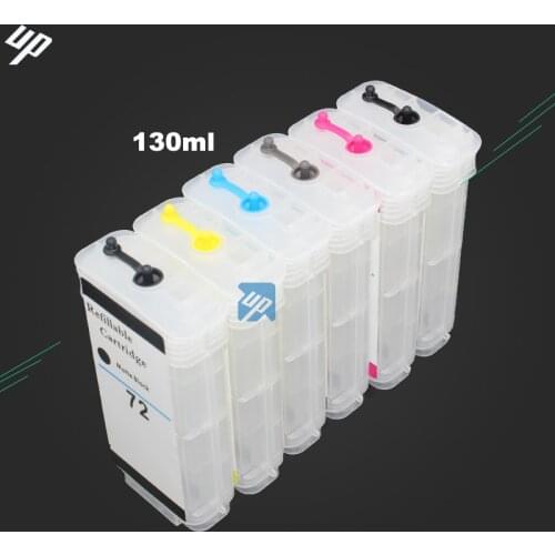 UP 6 x 130ml refillable ink cartridge compatible for HP 72 for HP T610 T620 T1120 T1200/ps T1300 T2300 T770 T790 T795 CISS CIS