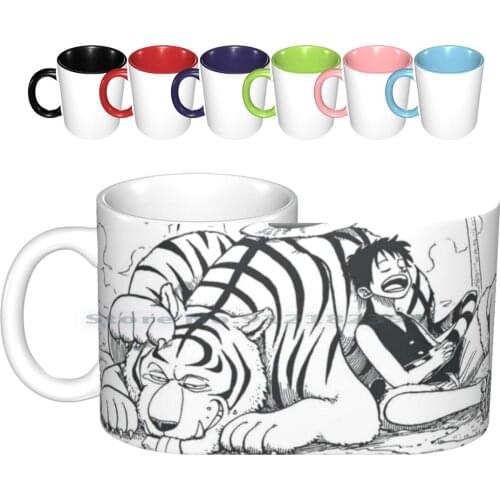 - Monkey D. Luffy & Tiger Ceramic Mugs Coffee Cups Milk Tea Mug Luffy Monkey D Luffy Monkey Tiger Animal Anime Manga Japan
