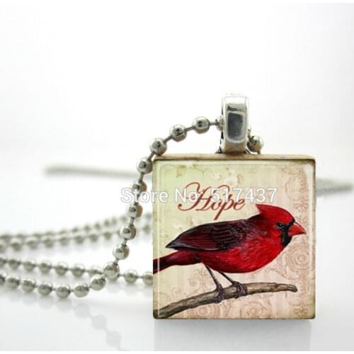 2015 New Wooden Scrabble Tiles Red Bird Pendant Red Bird Charm Scrabble Tile Jewelry